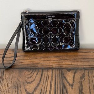 Coach Wristlet, Black Patent Leather